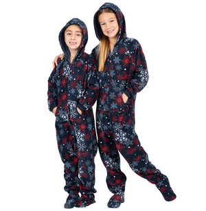 Family Matching Winter Whiteout Hoodie Fleece Onesie