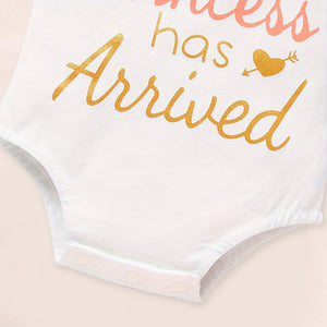 Newborn Baby Girl Outfits Infant Letter Print Romper Tutu Skirt Headband Coming Home Clothes Set