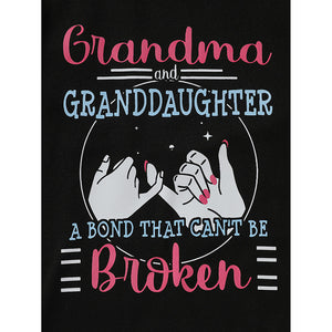 Kid's 'Grandma And Granddaughter' Letter & Heart Print Long Sleeve Top & Pants Set, 2 Sets Comfy Loungewear Outfit