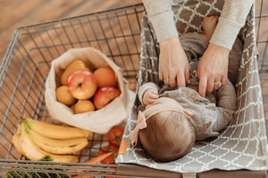 Baby Shopping Cart Hammock | Gray/Aqua