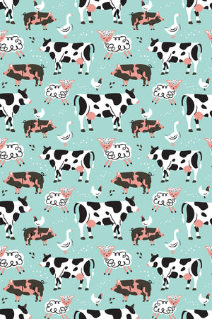 Soft & Stretchy Zipper Footie - Farm Friends
